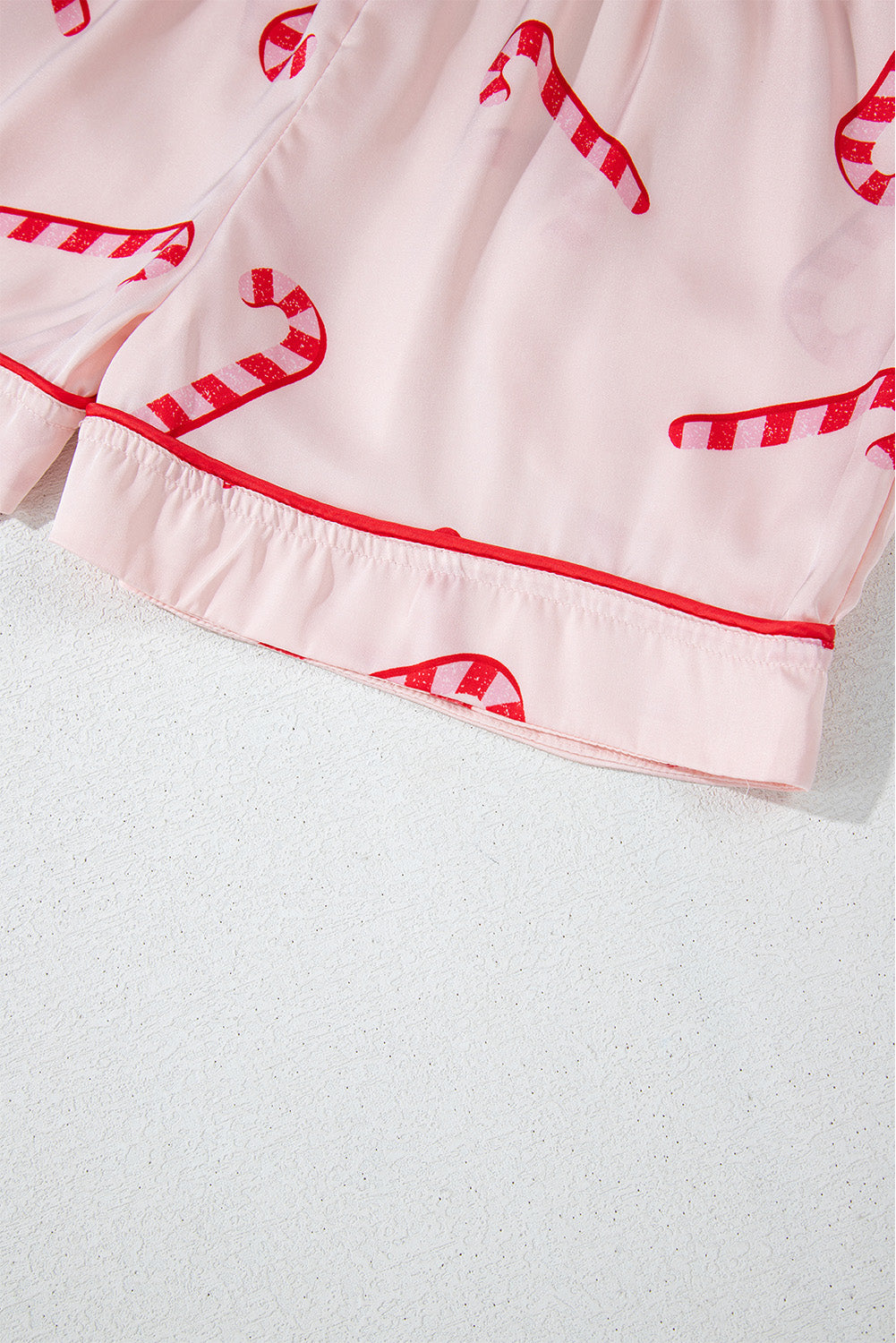 Pink Candy Cane Print Christmas Pajama Set