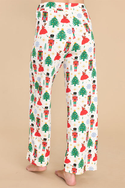 White Christmas Tree Nutcracker Shirt & Pants Pajama Set