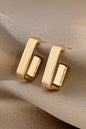 Gold Square Hook Plated Alloy Stud Earrings